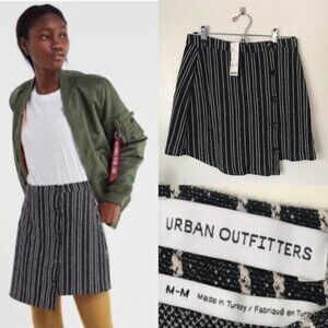 URBAN OUTFITTERS Black White Striped Button Skirt in Size Medium